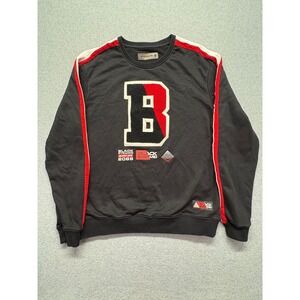 Black Pyramid Mens XL Crewneck Sweatshirt Black Red White Chenille B Patch Logo